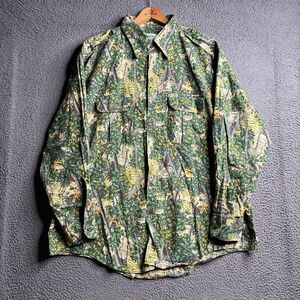 Vintage Bushlan Tree Camo Shirt Mens 2XL Safari Button Up Made In USA 80s